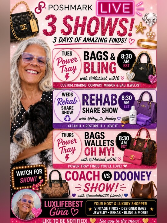 can't Other - 💋LIVE FLYER Join Me Tues Weds Thurs   830am Est ALWAYS BAGS AND BLING